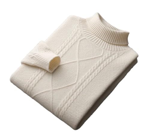 Men's Wool Sweater High Neck Knit Pullover Solid Color Thick Loose Fit Business Long Sleeve Autumn Winter Top