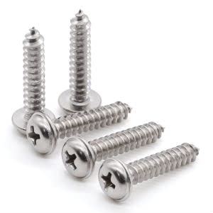 Glvaner M3 x 10mm (100 pcs) Stainless Steel Pan Washer Head Phillips Drive Self Tapping Screws, 304 Stainles Steel 18-8 Wood Screws, Sheet Metal Screws, Full Thread