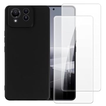 Shantime Capa compatível com Asus Zenfone 11 Ultra 5G + [2 unidades] película de vidro temperado - silicone TPU flexível macio para Asus Zenfone 11 Ultra 5G (6,7 polegadas) (preto)