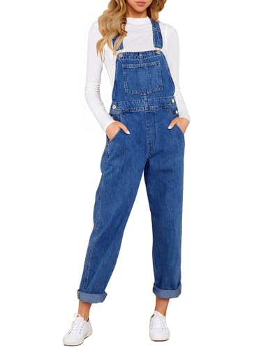 luvamia Flexclusive Women's Casual Adjustable Denim Bib Overalls Jeans Pants