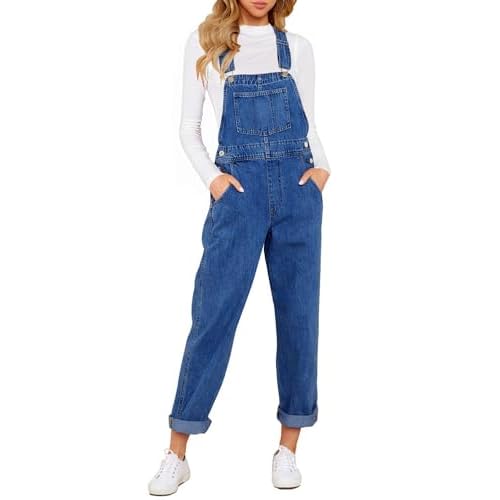 luvamia Women's Casual Stretch Adjustable Denim Bib Overalls Jeans Pants Jumpsuits XX-Large A1 Cody Blue