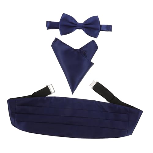 Set de 3 piezas LIFKOME corbata de moño satín azul real