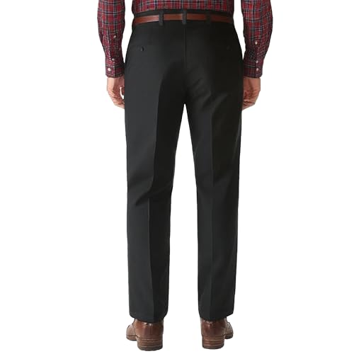 Men's Classic Fit Flat Front Dress Pants Expandable Waist Wrinkle Free Suit Pants for Men4