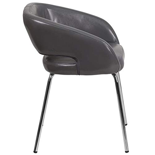 Flash Furniture Fusion Series Contemporary Gray Leathersoft Side Reception Chair #TOP7