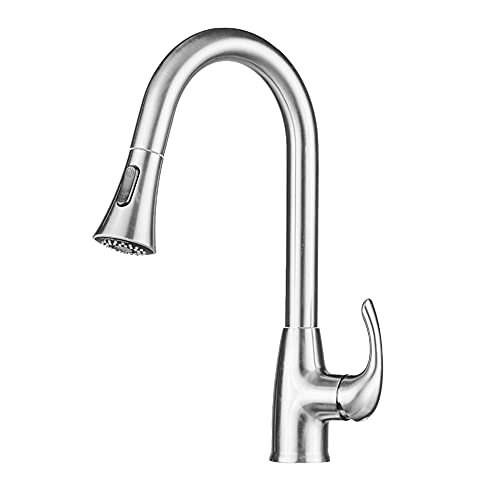 EZ-FLO 10723 High-Arc Single Lever Handle Kitchen Faucet with Pull-Down Spray, Brushed Nickel