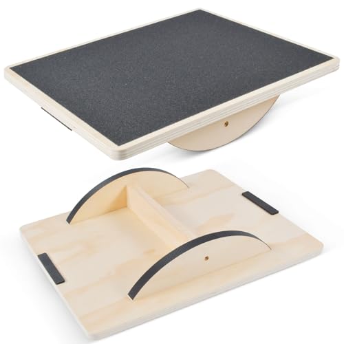 Balance Board, Rocker Board, Balance Board professionale in legno, Bordo Dell'Equilibrio Antiscivolo Dell'Allenatore...