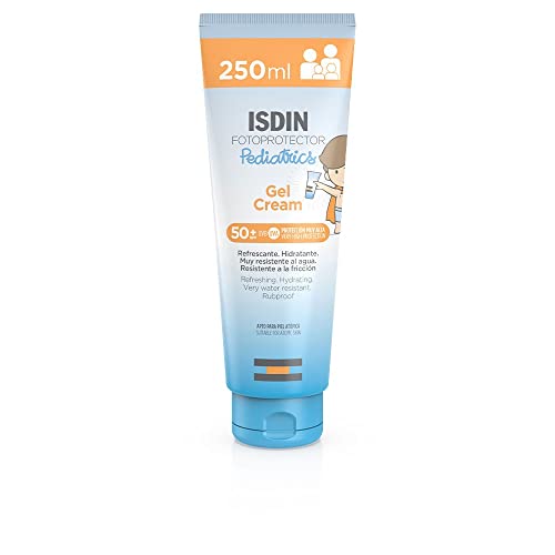 ISDIN Fotoprotector Gel Cream Pediatrics SPF 50 - Sunscreen for Kids & Babies - Water & Sand Resistant - Hydrating, Non-Sticky for Atopic Skin, 250ml