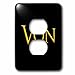 3dRose Von classic boy baby name in America. Yellow on black... - Light Switch Covers (lsp-376753-6)