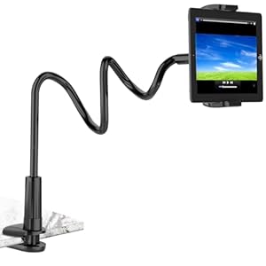 Gooseneck Kindle Tablet iPad Holder Stand for Bed, Flexible Arm Mount for Reading in Bed, Reading Accessories Compatible with iPad mini iPhone/Nintendo Switch/Kindle Fire HD