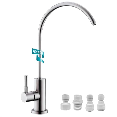 Grifo Cocina Osmosis, TEKXDD Grifo de Cocina Agua Potable, Acero Inoxidable, Giratorio 360 grados, Grifo con OsmosisInversa con Adaptador de 4