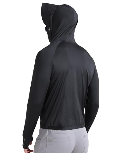 Image of FABSPORTS Men's UPF 50+ Sun Protection Jacket - Lightweight, Full Zip Summer Hoodie with Detachable Hood, Quick-Dry Fabric & Pockets, Ideal for Outdoor Use