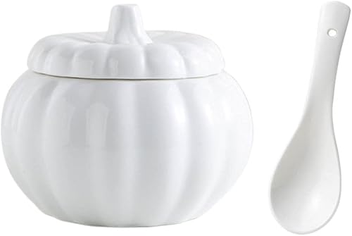 DOITOOL Tazones de sopa de cebolla francesa, 1 juego de olla pequeña de cerámica con tapa y cuchara, cuenco de cerámica para sopa de vapor para el