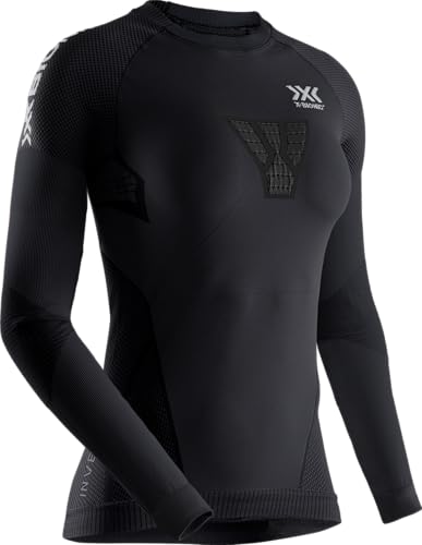 X-Bionic Invent 4.0 Running Shirt Lg Sl Wmn, Camiseta, Mujer, Black/Charcoal, M