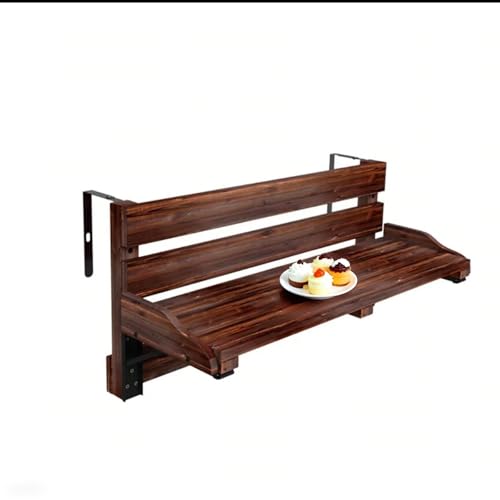 Table de balcon suspendue en bois pour créer un coin repas pliable