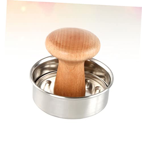 Holibanna 1Pc Stainless Steel Meat Press Maker Tool Non Stick Hamburger Mould for Easy Cleaning for DIY Cooking for Homemade Meat Pies Rice Cakes Silver Khaki