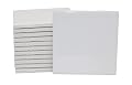 12 Pack of Glossy White Glazed Ceramic Tiles for Alcohol Ink Painting, Decorating, Arts & Crafts, 4.25 x 4.25 Inch Square, Ready-to-Paint Ceramics