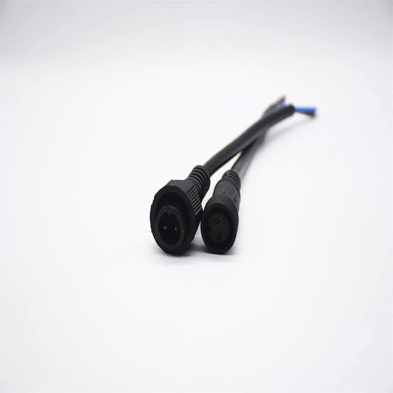 M19 2Pin Male and Female Screw Joint Connector for AC/DC IP67 Waterproof 2 * 1㎜² 0.2M Length Nylon Cable for LED