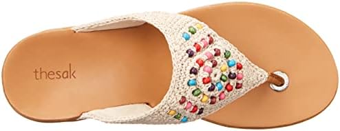 The SAK Women's Shana Crochet Thong Sandal Flat, Ecru Bali Beads, 8 | Image 4