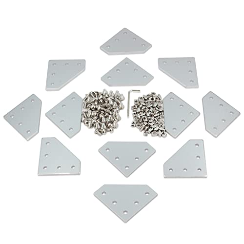 Lot de 12 plaques de support d'angle extérieures en L pour profilé aluminium 2020