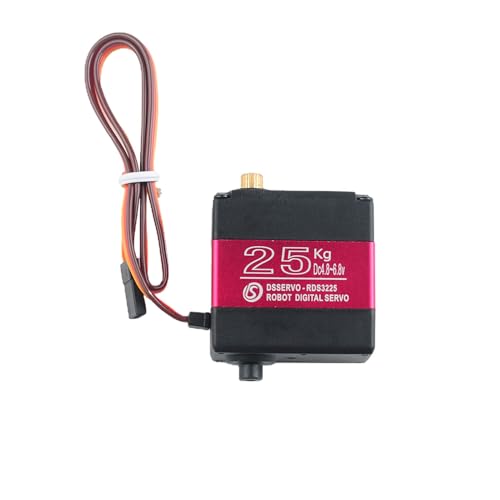 Wishiot RDS3225 25KG Servo Daul Shaft U Mount RC Digtal Servo Vollmetall Getriebe Wasserdicht Roboterarm Servomotor 180 Grad mit U Montagehalterung für DIY Auto Roboter