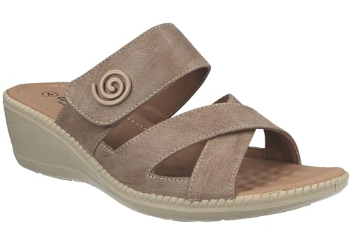Sandales mules basses compensées contre les pieds gonflés en été