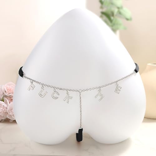 Image of Sexy Underwear for Women, Lace Thongs with Sparkling Letter Charms, Fun and Flirty Panties for Women Sexy