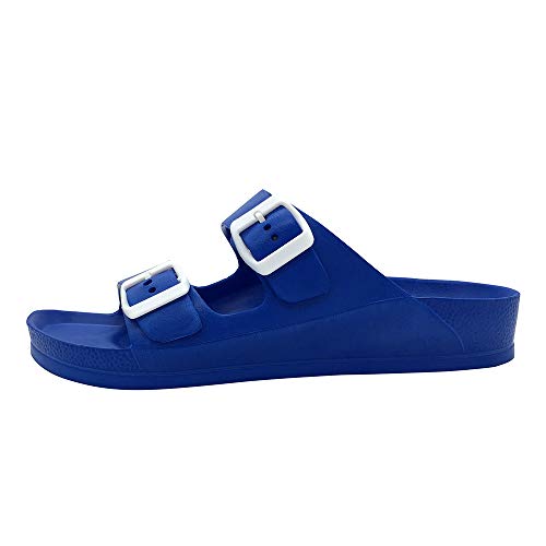 Image of Luffymomo Women's Eva Double Buckle Slides Sandals | Soft Footbed Adjustable Slip on Sandals, Comfortable Summer Beach