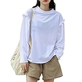 [Teddy] ラッシュガード レディース 長袖 ショーパン セットアップ 水陸両用 フードなし UPF50+ ひんやり 薄手 rashguard031 (L, ホワイト×ベージュ)