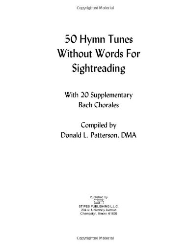 50 Hymn Tunes Without Words for Sightreading: With 20 Supplementary Bach Chorales