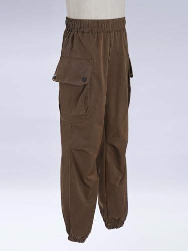 Linjinx Kids Boys Cargo Jogger Pants Elastic Waist Straight Trousers Street Hip Hop Dance Sweatpants with Pockets4