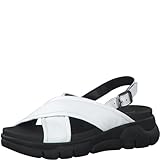 Footbed MARCO TOZZI señoras 2-2-28761-28 Sandalias, Mujer, Blanco, 37 EU