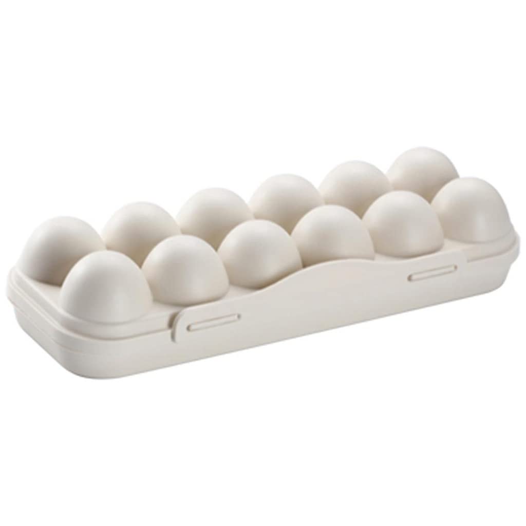 Hueverera portátil de plástico a prueba de golpes con 12 rejillas para el hogar, refrigerador, almacenamiento de cocina