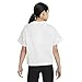 Nike Girl's NSW Tee Essential Short Sleeve Boxy (Little Kids/Big Kids) White MD (10-12 Big Kid)
