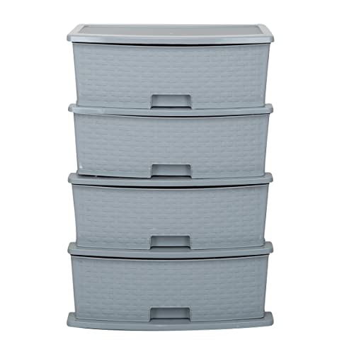 Image of Joyful Studio 4 XL Plastic Modular Drawer System for Home, Office, Hospital, Parlor, School, Doctors, Home and Kids, Product Dimension When assembeled (31cmx39cmx80.9 cm) (jumbo /Grey)