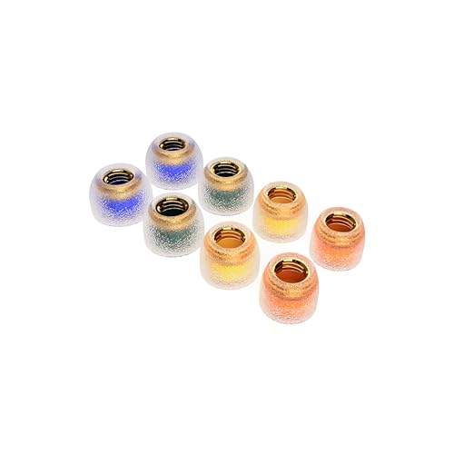 Image of TANGZU Tang Sancai Noble Earbud Tips, Brass IEM Ear Plugs, Replaceable Liquid Silicone Medical Grade Hypoallergic Wide Bore Eartips, Optional XS /S /M /L Size for in Ear Earphones (Each Size- 4 Pairs)