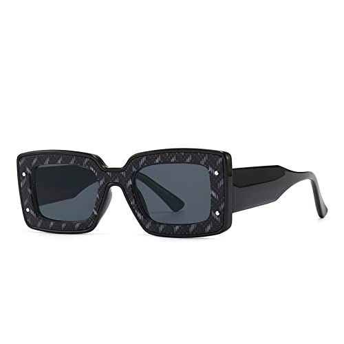 Image of Fashion Square Sunglasses For Women Men Rivet Decoration Luxury Ladies Sun Glasses UV400 Shades Lady Leopard Eyewear