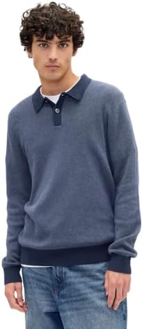 GAP Men's Novelty Sweater Polo – Tapestry Navy, Size Small | Classic Comfort & Style