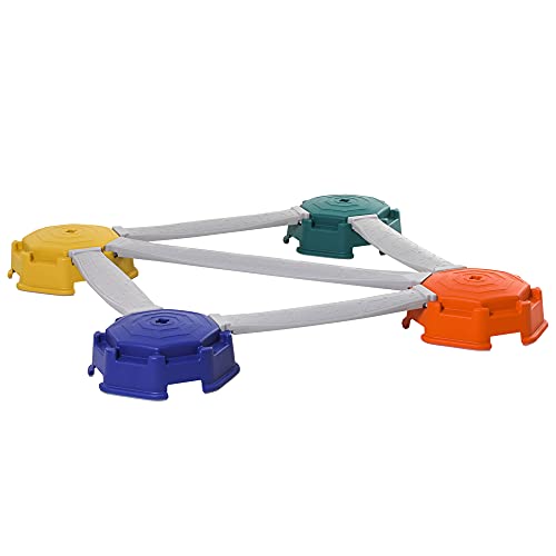 Qaba 9pcs Kids Balance Beam Balance Bridge Gym Toy for Toddler Balance Strength Coordination Training Floor Game Preschool Learning Toy with Non-Slip Surface