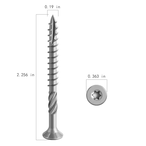 Image of Wensilon #10 * 2-1 /4 inch 304 Stainless Steel Deck Screws, (97pcs) 1 lbs.Exterior Wood Screws, Rust Resistant Epoxy Coated, Bronze, T20 Star Bit