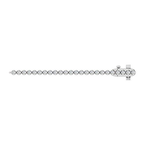 Image of 1 to 6 Carat Prong Set Round Cut Natural Diamond Tennis Bracelet for Women in 14K Gold (7 Inch) (I1-I2 Clarity)