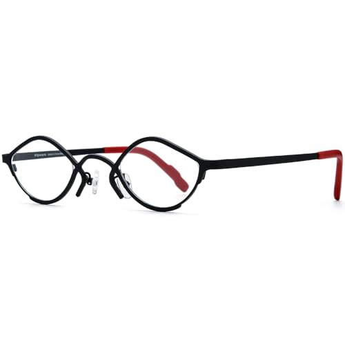 Image of FONEX Colorful Pure Titanium Glasses Frame Women Retro Round Eyeglasses