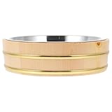 DIYEAH Cubeta de Madera para Arroz Estilo Japonés Plato para Servir Sushi y Mariscos Cubo de Madera Natural para Familias Restaurantes y Buffets Versátil para Sushi y Bibimbap