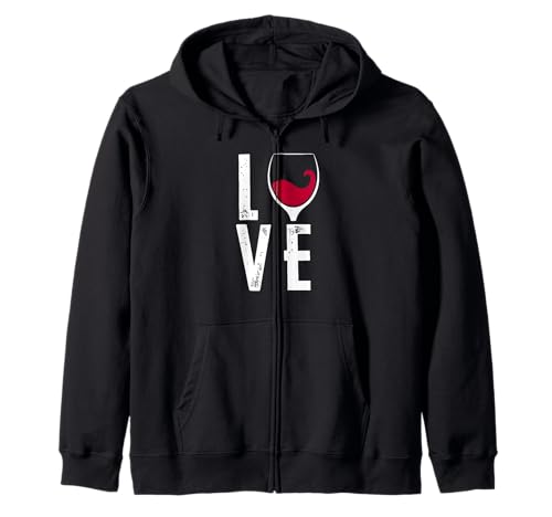 I Love Wine - Copa de vino tinto con forma de corazón Sudadera con Capucha