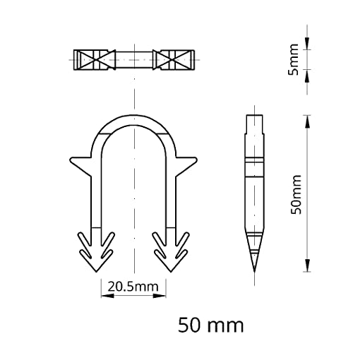 Novanetus Clip 50 mm Graffette per Fissaggio Tubi