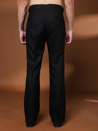 Image of Gurkha Pants for Men | Trouser for Men | Formal Pant | Single Buckle | Bell Bottom Trouser High Waist Pleated Casual Trousers | Flared Bottom Leg Pants for Office Smart Casual Travel Party