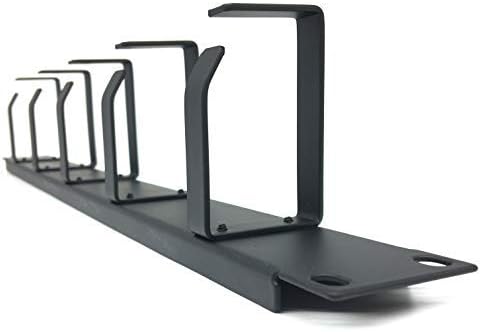 Miniatura 6 de 2 organizadores de gestión de cables de montaje en rack de 1U de 19 pulgadas, 5 anillos en D, sistema de gestión de cables (5R2PC)