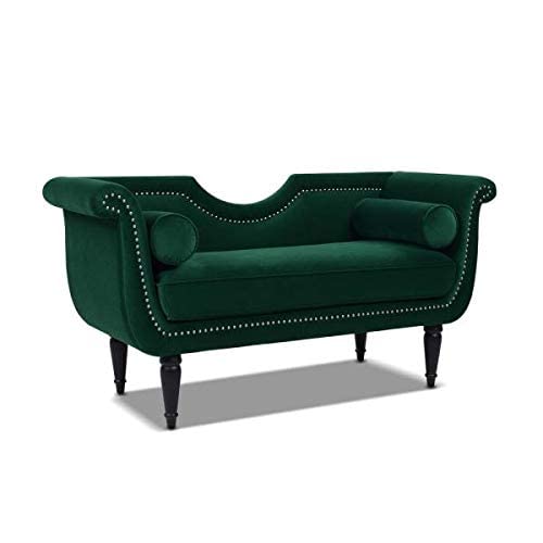 Image of Luxury Velvet 2 Seater Chaise Lounge Sofa - Tufted Chesterfield Modern Couch with Button Tufted Back Elegant Lounge Couch for Living Room, Bedroom, Office