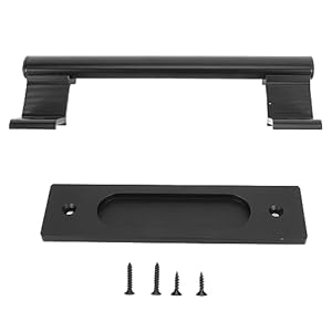 Wohpnle Scheunentürgriff-Set Schwarz Aluminium