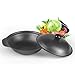 fikujap Pequeño Wok con Tapa de Wok, sartén Wok, Hierro Fundido, sartén Antiadherente, Adecuado para Personas solteras o múltiples, Mini-Wok pequeño,18cm