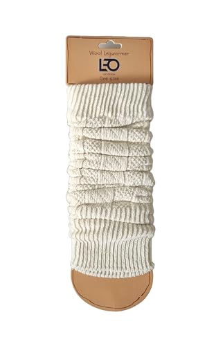 Jambières en laine d'agneau tricot torsadé taille unique femme
